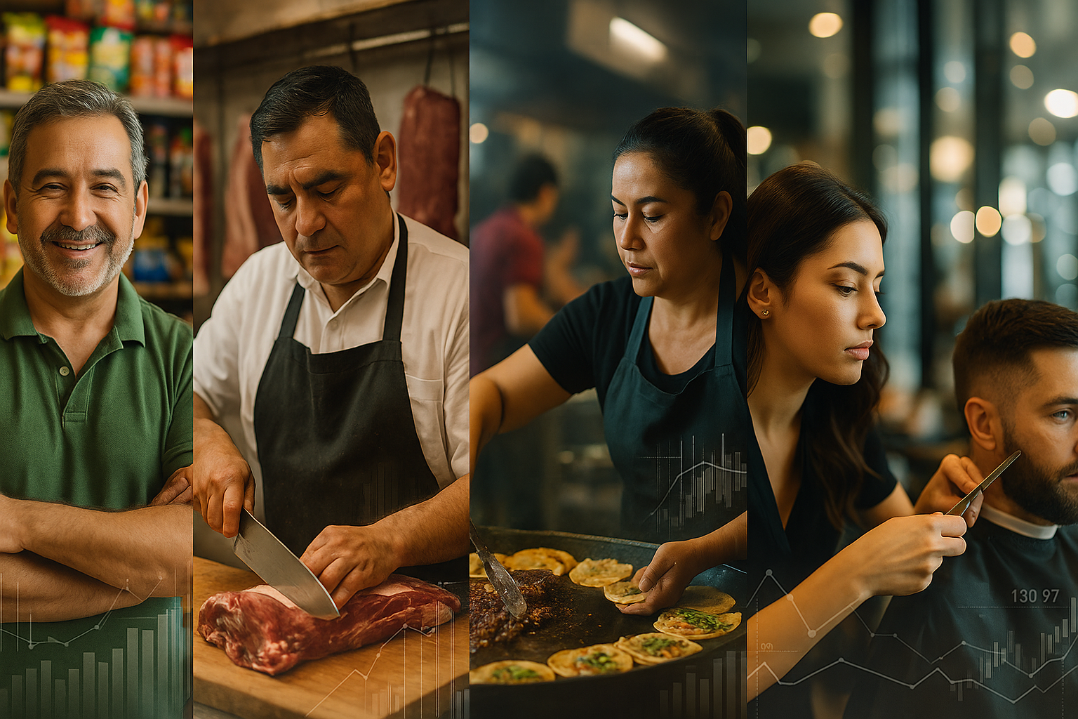 Collage de emprendedores mexicanos